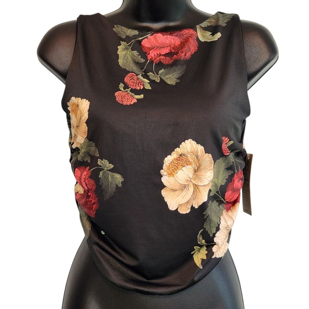 Albion ruched crop top Victoria floral size S NWT